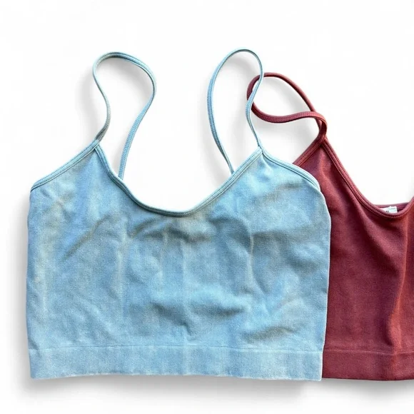 Women's Light Blue and Burgundy Camis - Picture 2 of 7